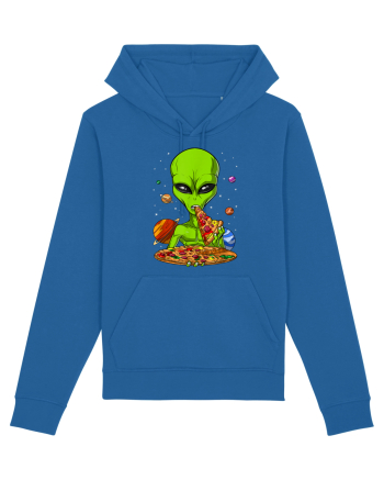 Alien Eating Pizza Royal Blue