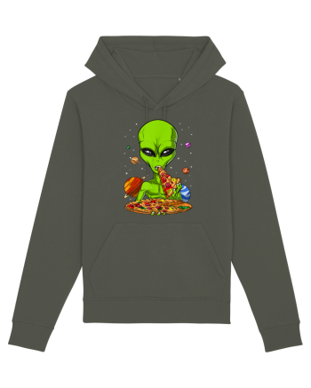 Alien Eating Pizza Khaki