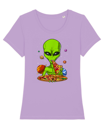 Alien Eating Pizza Lavender Dawn