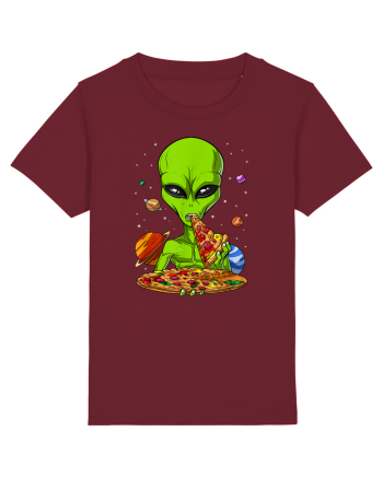 Alien Eating Pizza Burgundy