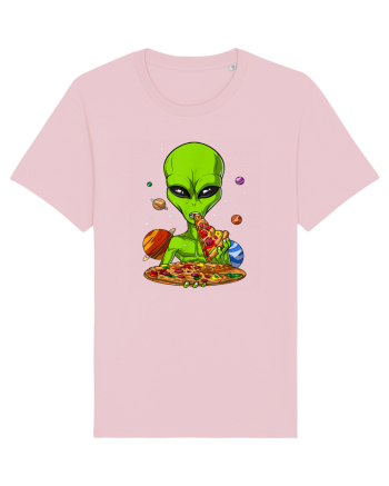 Alien Eating Pizza Cotton Pink