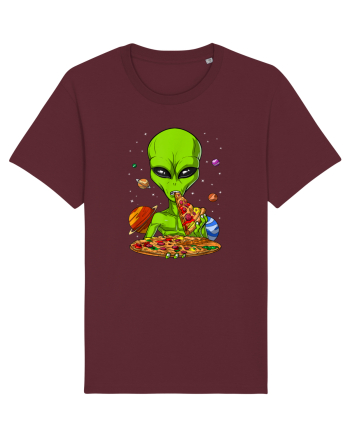 Alien Eating Pizza Burgundy