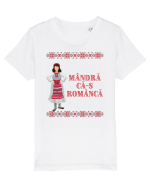 Mândră că-s româncă Tricou mânecă scurtă  Copii Mini Creator