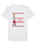 Mândru că-s român Tricou mânecă scurtă guler larg Bărbat Skater