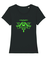 Ride or Die black Tricou mânecă scurtă guler larg fitted Damă Expresser