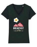Breakfast is Out There Tricou mânecă scurtă guler V Damă Evoker