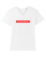 Rup Viata pe genunchi! Tricou mânecă scurtă guler V Bărbat Presenter