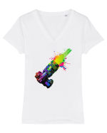 Used Camera Tricou mânecă scurtă guler V Damă Evoker
