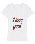 I love you Tricou mânecă scurtă guler V Damă Evoker