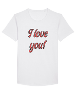 I love you Tricou mânecă scurtă guler larg Bărbat Skater