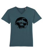 Ursul Brun în Pădure Tricou mânecă scurtă guler V Bărbat Presenter