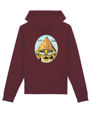 Alien Egyptian Pyramids Burgundy