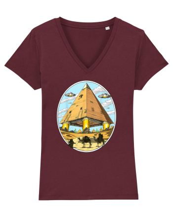 Alien Egyptian Pyramids Burgundy