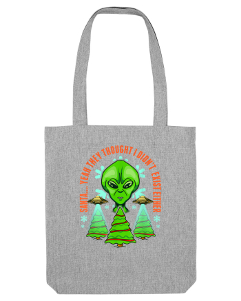 Alien Funny Christmas Tree  Heather Grey