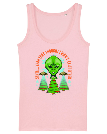 Alien Funny Christmas Tree  Cotton Pink