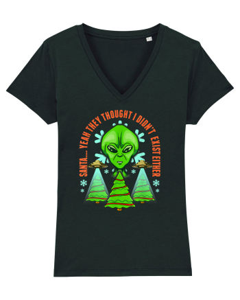 Alien Funny Christmas Tree  Black