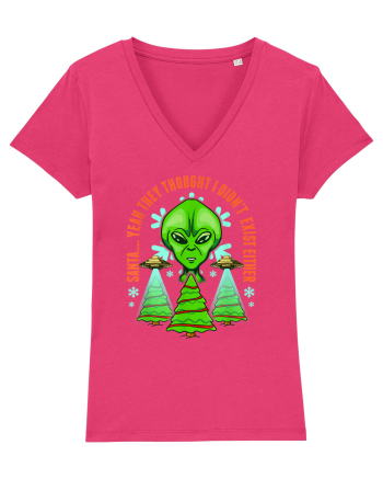 Alien Funny Christmas Tree  Raspberry