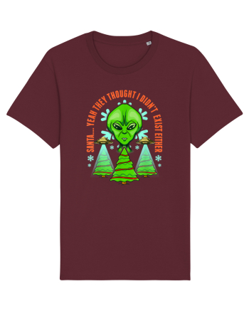 Alien Funny Christmas Tree  Burgundy