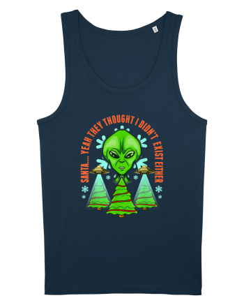 Alien Funny Christmas Tree  Navy
