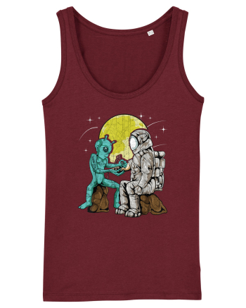 Alien Inking Astronaut Tattoo Burgundy