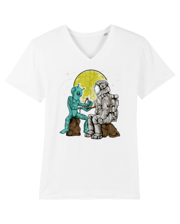 Alien Inking Astronaut Tattoo White