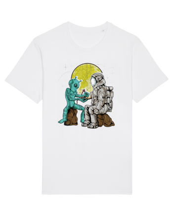 Alien Inking Astronaut Tattoo White