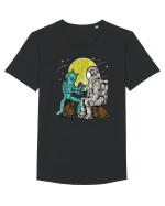 Alien Inking Astronaut Tattoo Tricou mânecă scurtă guler larg Bărbat Skater