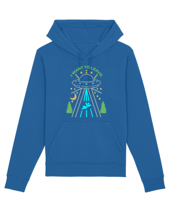 Alien UFO I Want To Leave Royal Blue