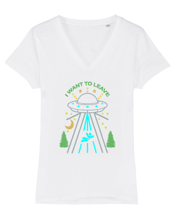 Alien UFO I Want To Leave White