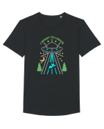 Alien UFO I Want To Leave Tricou mânecă scurtă guler larg Bărbat Skater