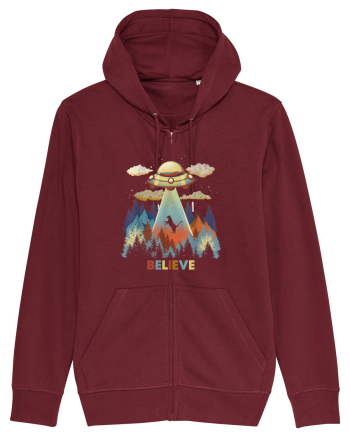 Autumn Cat Alien Abduction Burgundy