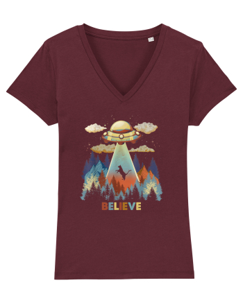 Autumn Cat Alien Abduction Burgundy