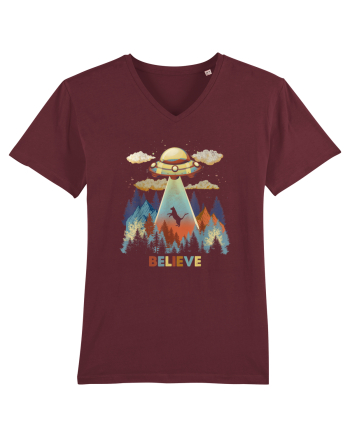 Autumn Cat Alien Abduction Burgundy