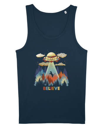 Autumn Cat Alien Abduction Navy