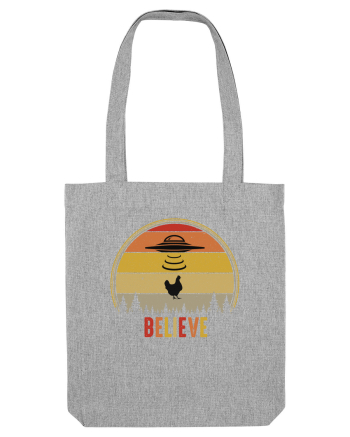 Retro Sunset Chicken Abduction Heather Grey