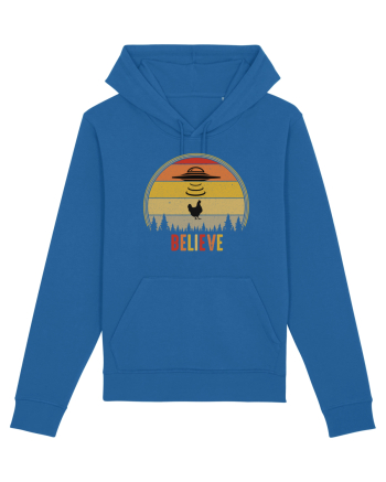 Retro Sunset Chicken Abduction Royal Blue