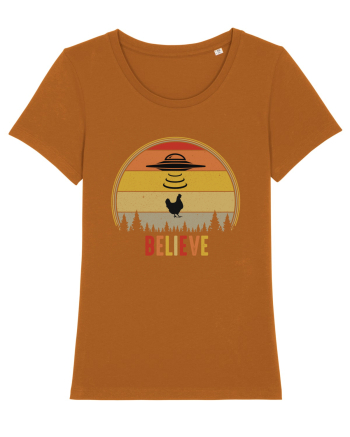 Retro Sunset Chicken Abduction Roasted Orange