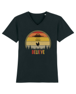 Retro Sunset Chicken Abduction Tricou mânecă scurtă guler V Bărbat Presenter