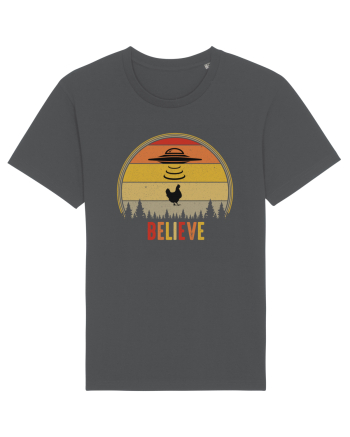 Retro Sunset Chicken Abduction Anthracite