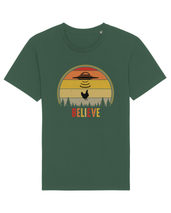 Retro Sunset Chicken Abduction Bottle Green