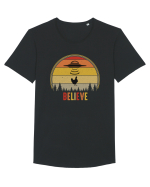 Retro Sunset Chicken Abduction Tricou mânecă scurtă guler larg Bărbat Skater