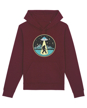 Bigfoot Alien Abduction Burgundy