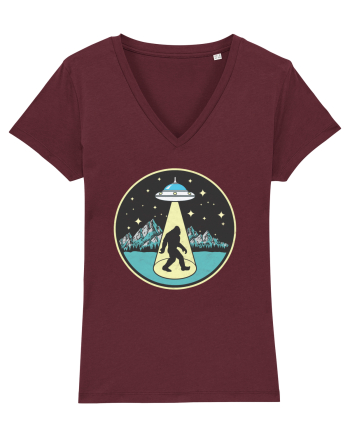 Bigfoot Alien Abduction Burgundy