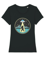 Bigfoot Alien Abduction Tricou mânecă scurtă guler larg fitted Damă Expresser