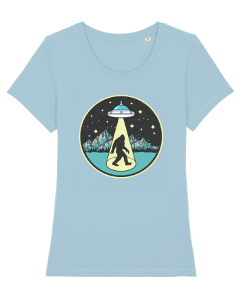 Bigfoot Alien Abduction Sky Blue