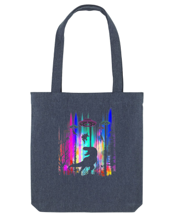 Alien T-Rex Abduction  Midnight Blue