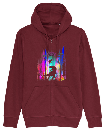 Alien T-Rex Abduction  Burgundy