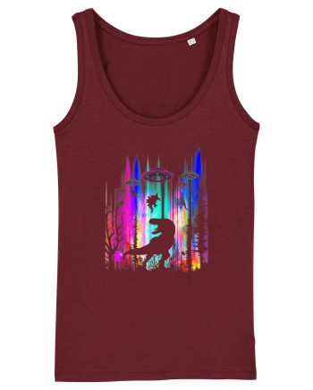 Alien T-Rex Abduction  Burgundy