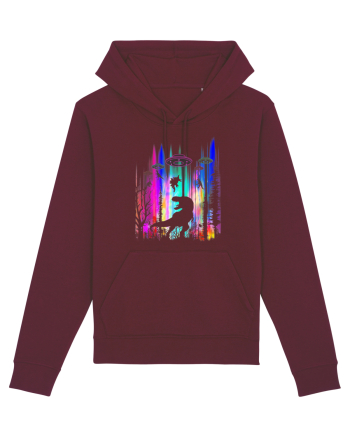 Alien T-Rex Abduction  Burgundy