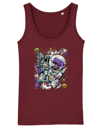 Dinosaur & Astronaut Burgundy